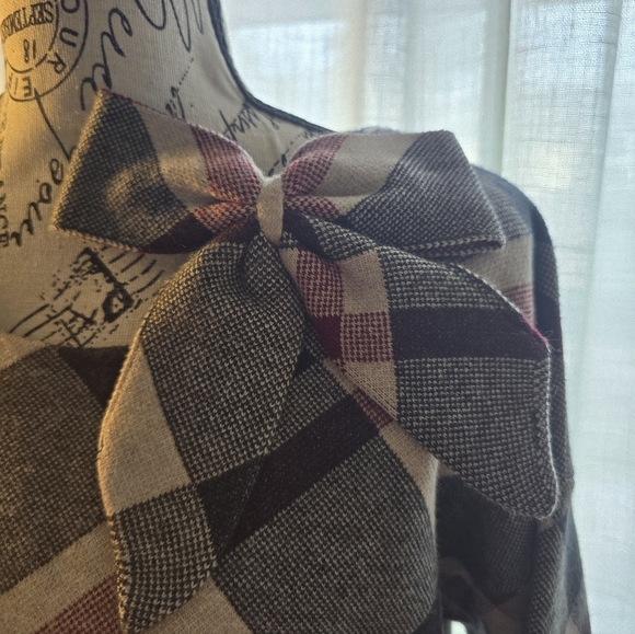 Rachel Zoe V-Neck Plaid Sweater in Black, White, and Red - Picture 3 of 8